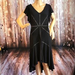 Taylor Women's Ruffle Sleeve Solid High Low Hem Dress Size 8P